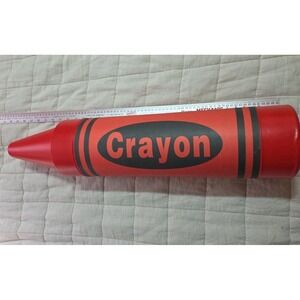 VINTAGE 28" Red Crayon Coin Bank Piggy Bank Handi Craft Company with Stopper